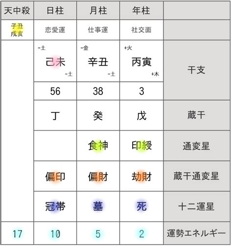 算陰命|命式の見方 